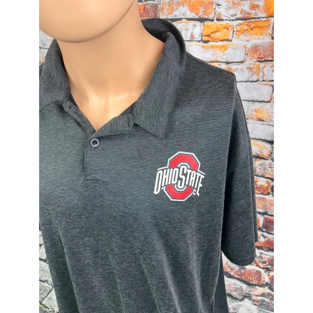 Nike Ohio State Buckeyes Dri-FIT Polo‎ Shirt Mens XL Black Space Dye Golf Top